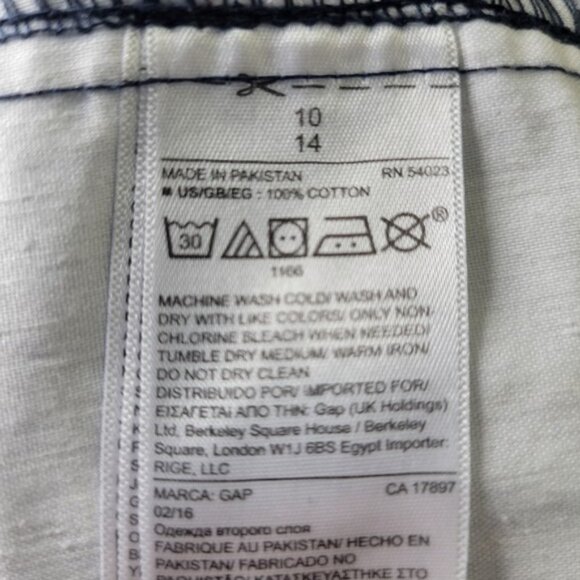 Gap Flat Front Geometric Triangle Shorts Size 10R Blue/White - Picture 9 of 9